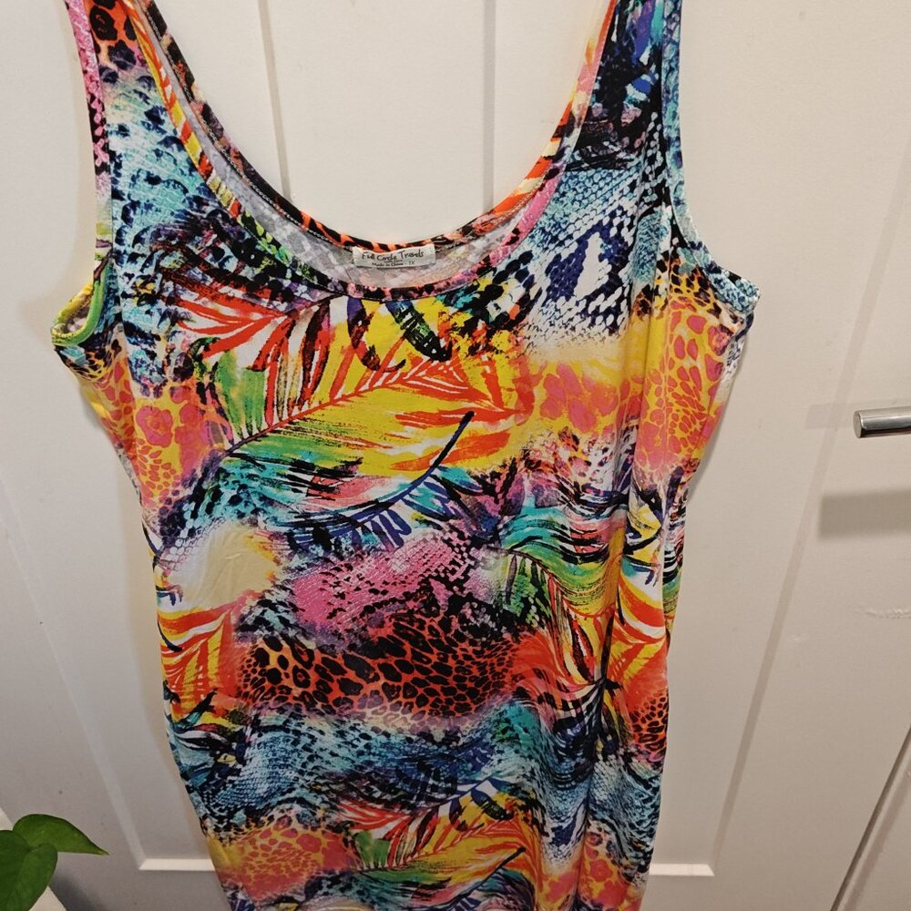 FULL CIRCLE TRENDS MULTICOLOR DRESS (SIZE 2X AND 3X) NEW  WITH TAGS